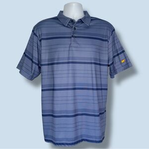 Jack Nicklaus StayDri Blue Striped Performance Golf Polo Shirt Men’s